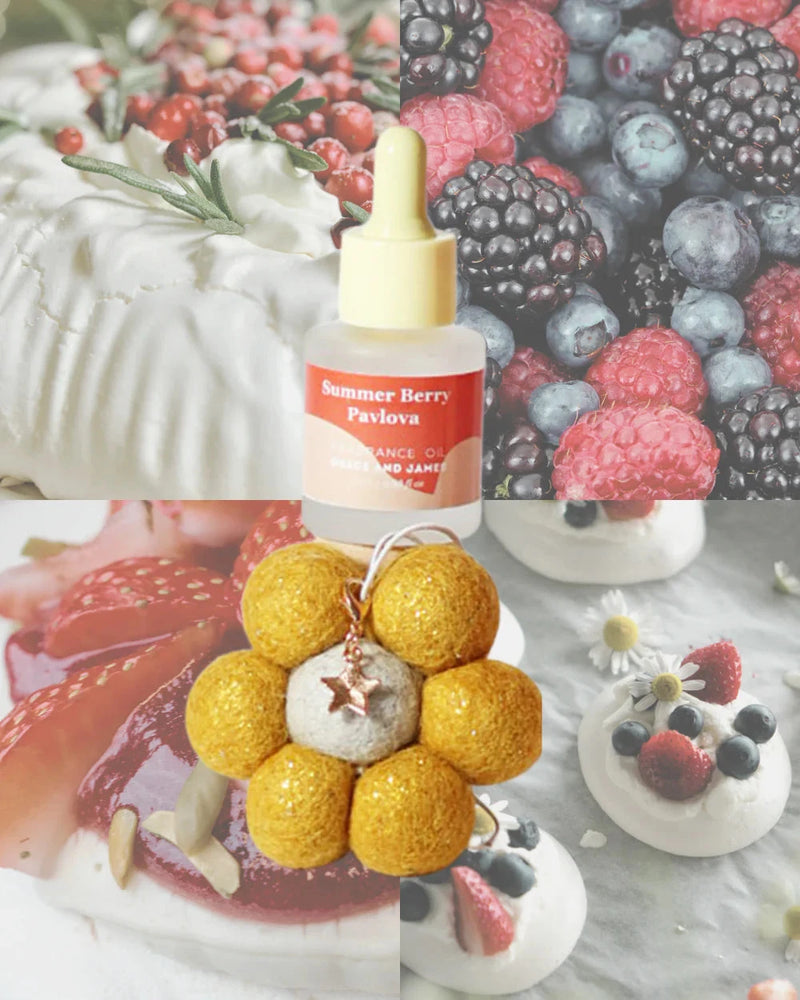 Summerberry Pavlova Felt Air Freshener Diffuser Grace and James 