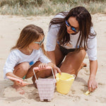 Clovelly castle bucket - new silicone castle-shaped bucket: Orange with yellow handle Coast Kids 