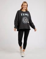 Get There Crew - Washed Black Jumper Foxwood 