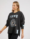 Get There Crew - Washed Black Jumper Foxwood 