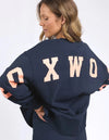 Interval Crew Navy With Peach Jumper Foxwood 