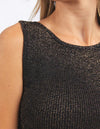 Tessa Metallic Knit Tank Top Foxwood 