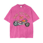 Ride Till Death Oversized Tee - Pink Tee Maku 