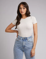 Eve Rib Baby Tee - Oat Tshirt All About Eve 