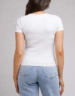 Eve Rib Baby Tee - White Tshirt All About Eve 