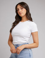 Eve Rib Baby Tee - White Tshirt All About Eve 
