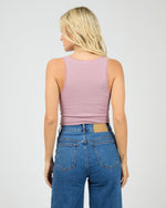Washed Rib Lace Tank - Quartz Pink Tee All About Eve 