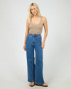 Washed Rib Lace Tank - Stone Tee All About Eve 