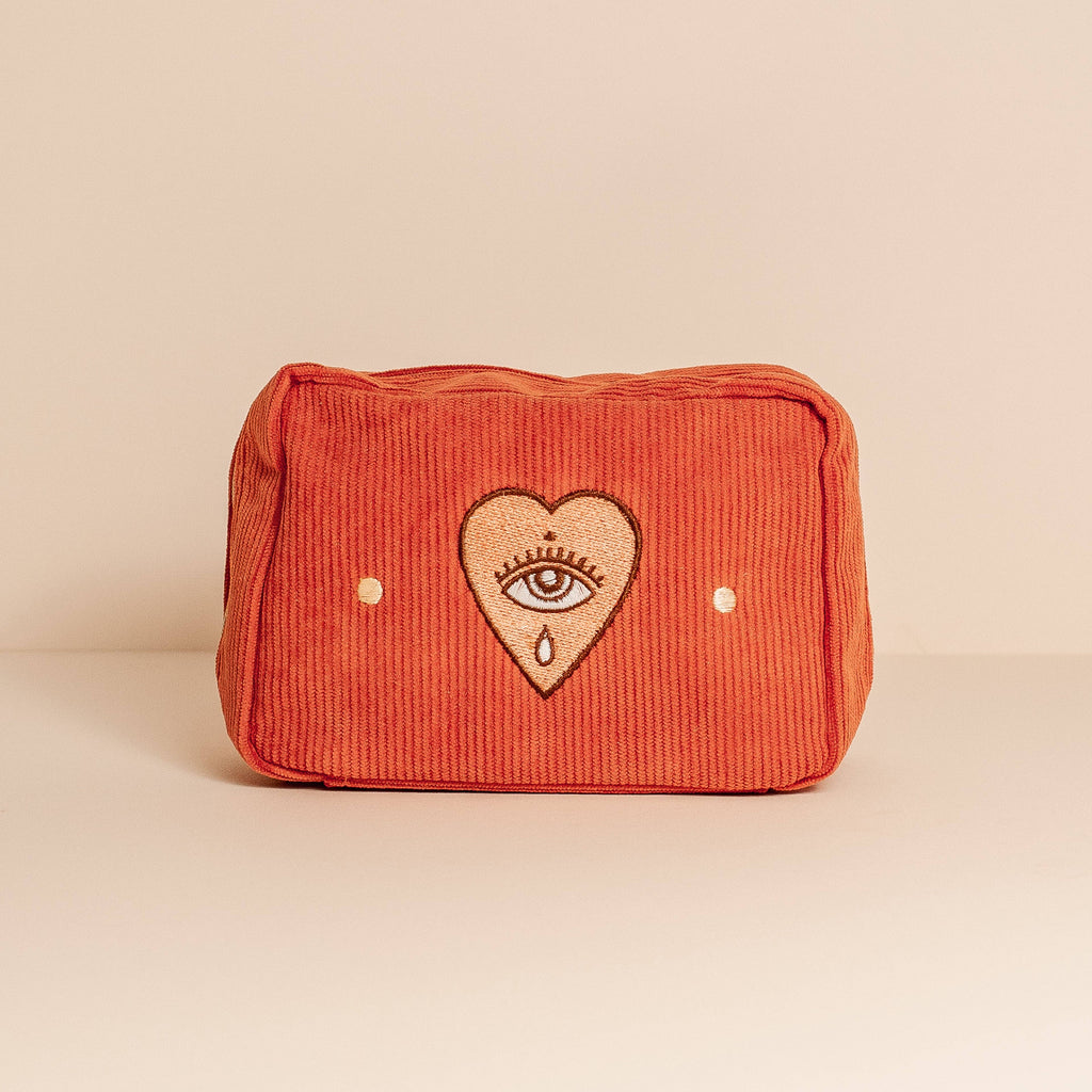 Corduroy Makeup Bag in Rust cai & jo 