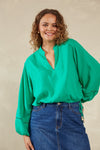 Sardinia Tie Blouse - Verde Blouse Haven 