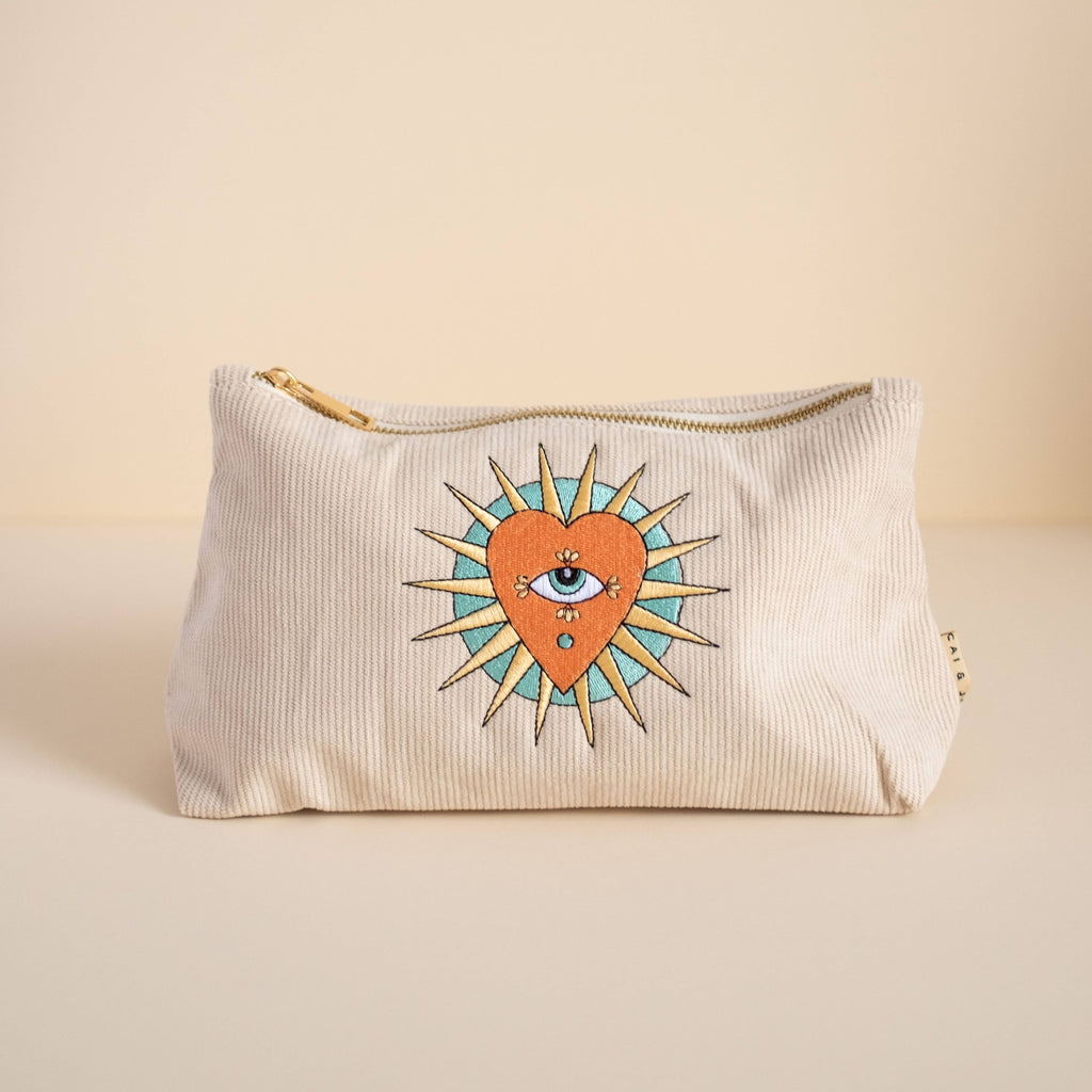 Medium Corduroy Pouch in Stone cai & jo 