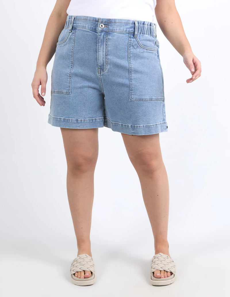 Atlas Denim Short Mid Blue Wash Short Elm 