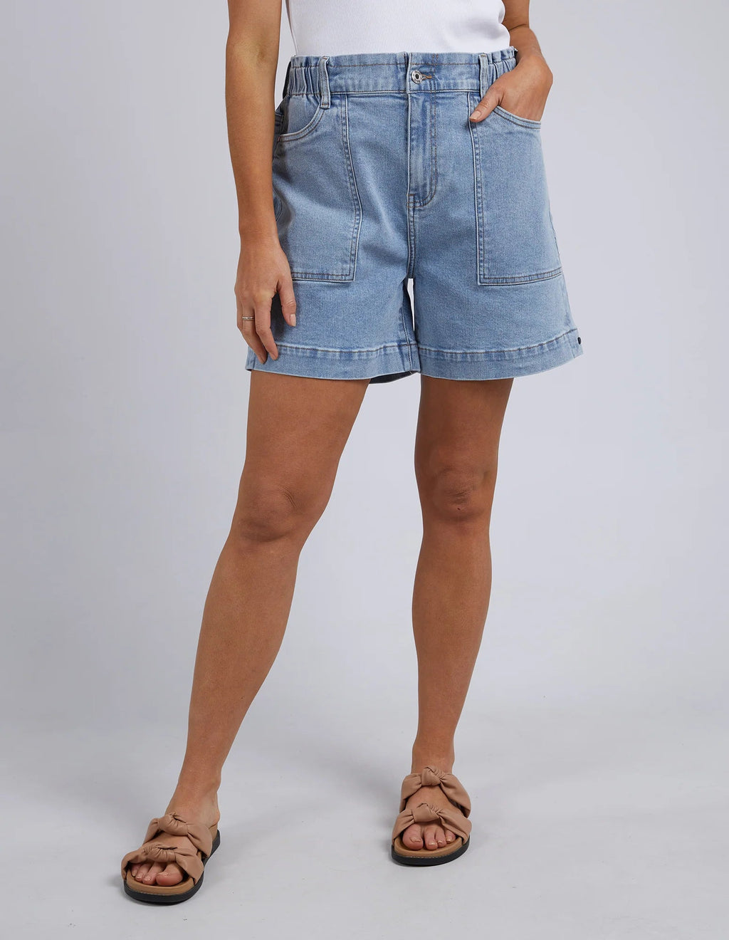 Atlas Denim Short Mid Blue Wash Short Elm 