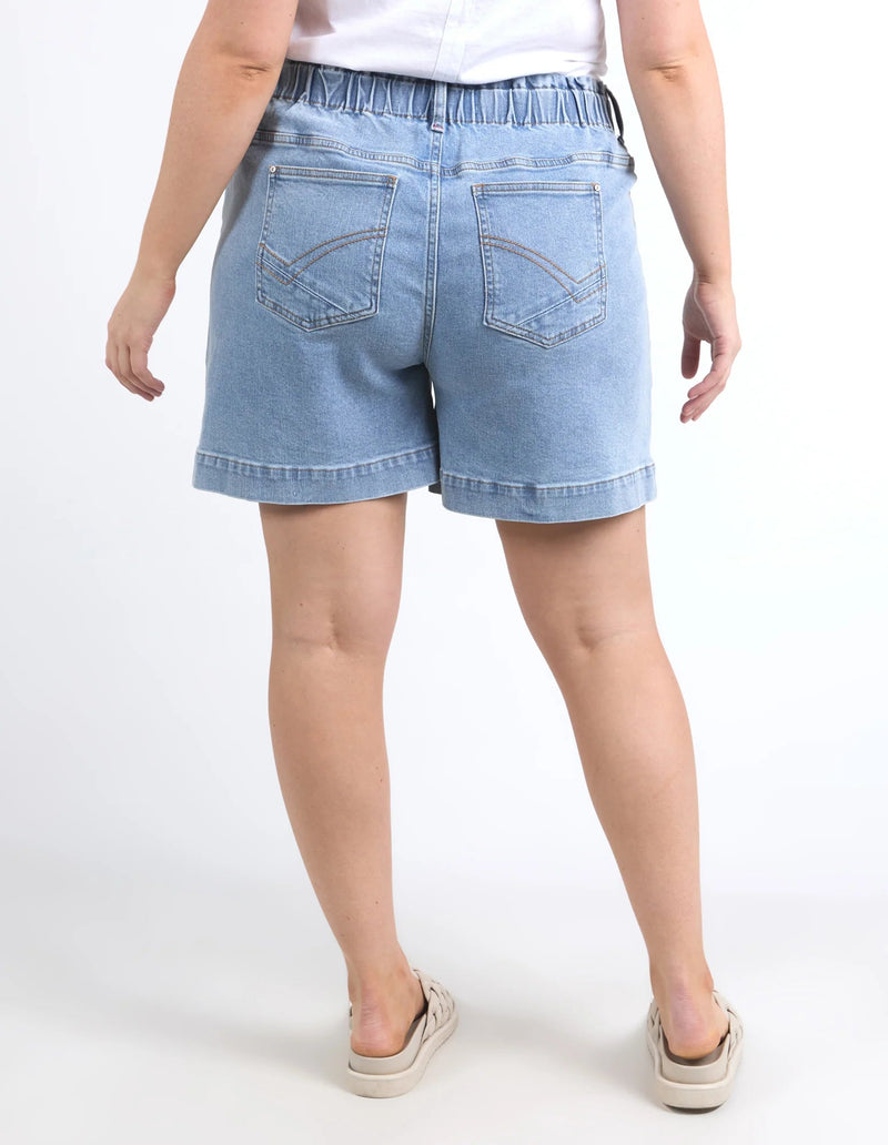 Atlas Denim Short Mid Blue Wash Short Elm 