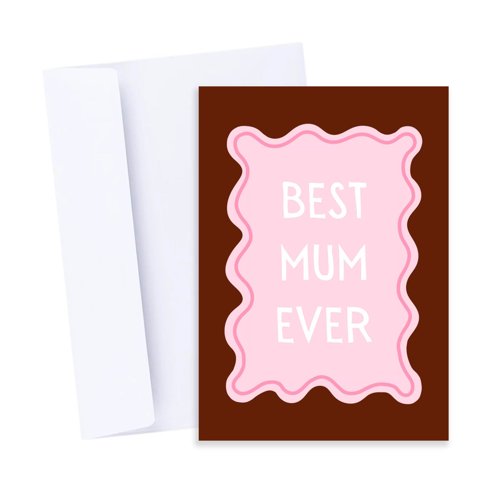 Best Mum Ever Card - Colourful Retro Happy Mother's Day Card Popsy Press 
