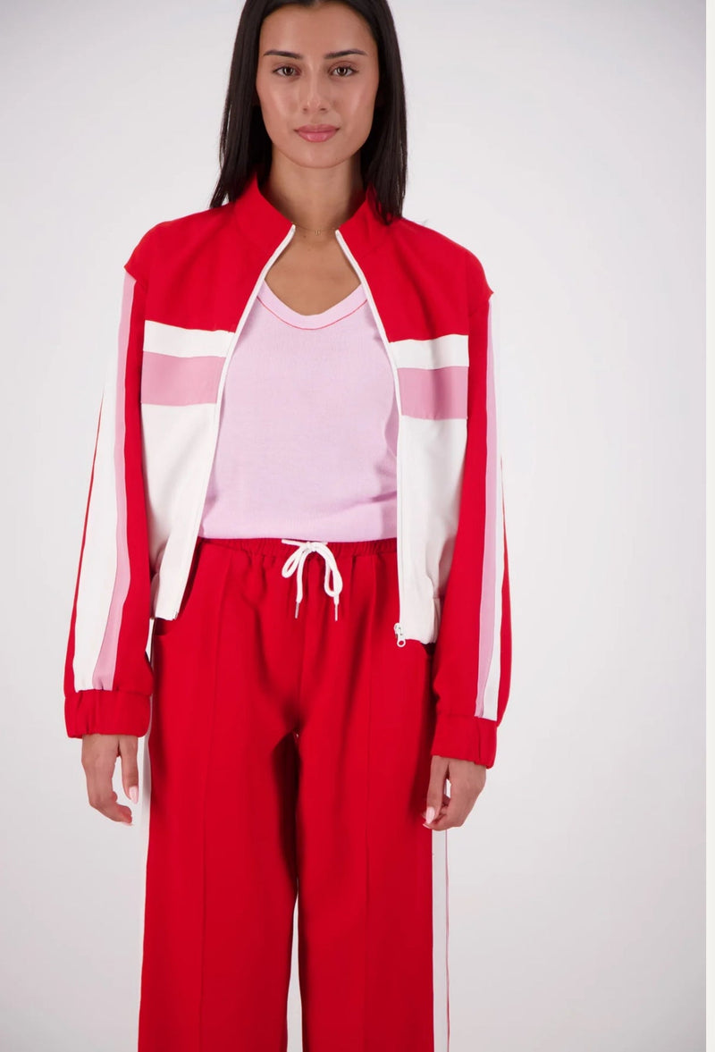 Cassis Funnel Neck Jacket Red Jasmin Alexa 