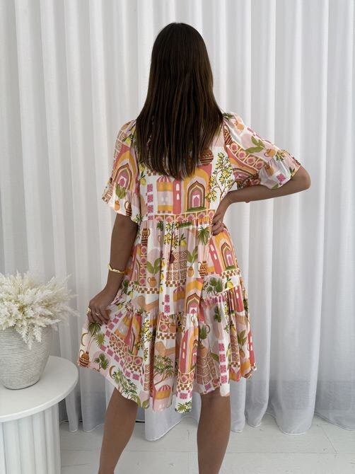 Morocco Tiered Mini Dress Dress Miracle 