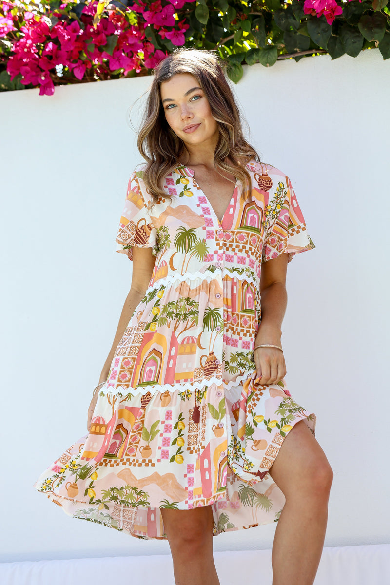 Morocco Tiered Midi Dress Dress Miracle 