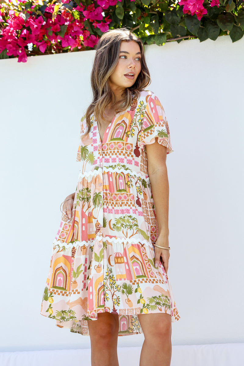 Morocco Tiered Midi Dress Dress Miracle 