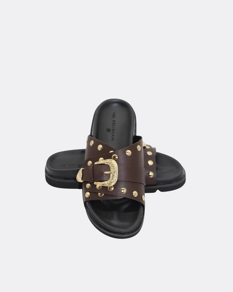 Aria Slide - Chocolate Shoes Human 