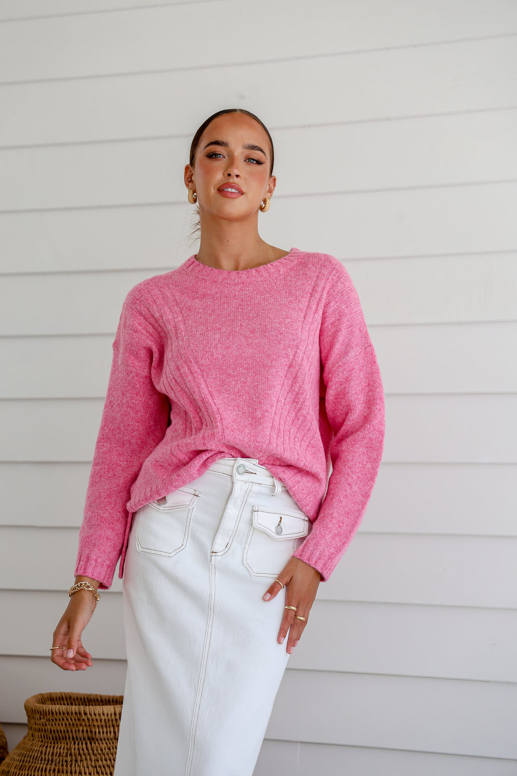 Tully Knit Jumper - Pink Knit Miracle 
