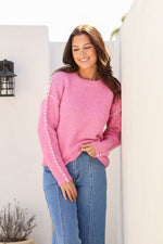 Milly Slouch Stitch Knit - Pink Knit Miracle 