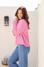 Milly Slouch Stitch Knit - Pink Knit Miracle 