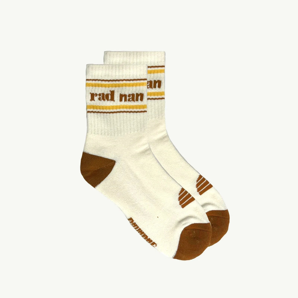 Rad Nan Organic Cotton Crew Sock Single - Natural Socks Banabae 