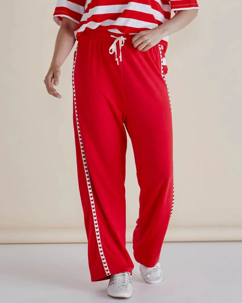 Evelyn Wide Leg Jogger - Red Pants Betty Basics 