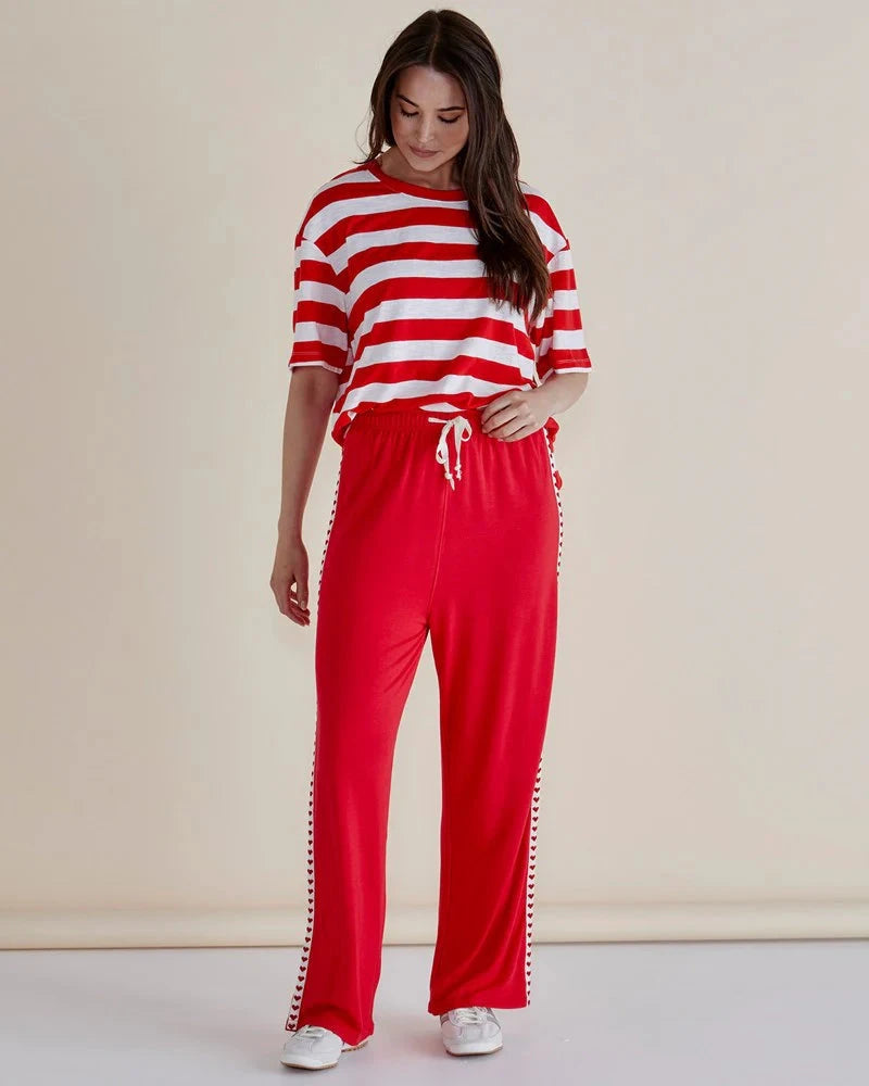 Evelyn Wide Leg Jogger - Red Pants Betty Basics 