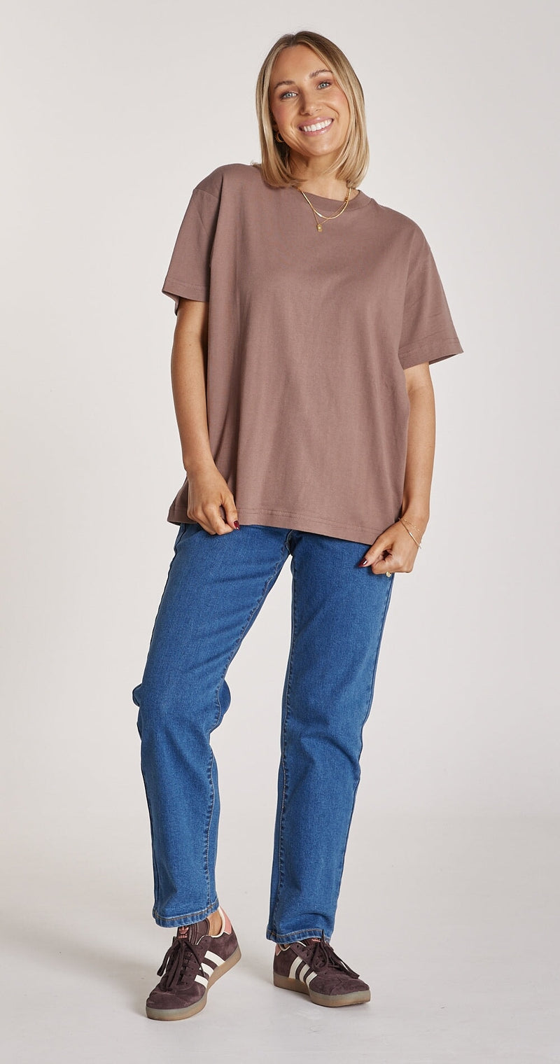 Carter Tee - Mocha Top Feather & Noise 