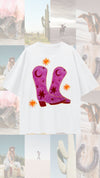 Cowgirl Boots Oversize - White Tee Maku 