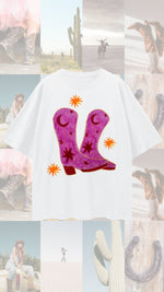 Cowgirl Boots Oversize - White Tee Maku 