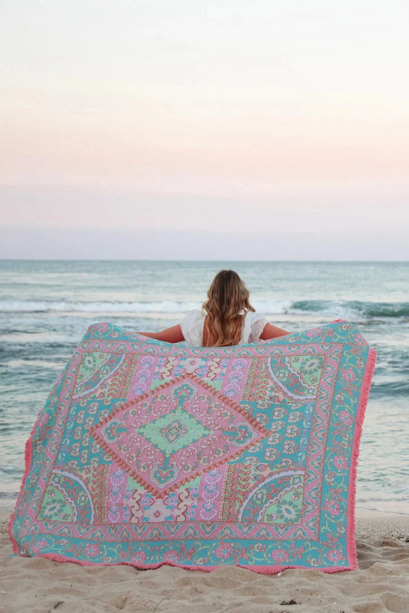 Daydreamer Woven Picnic Rug Isla In Bloom 