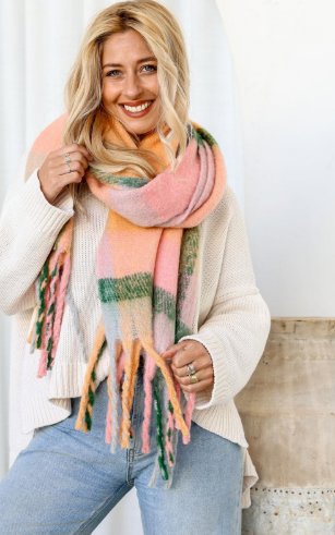 Ashlee Scarf - Apricot Pink Scarf Free Spirit Australia 