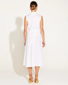 A Walk In The Park Linen Sleeveless Midi Dress - White Dresses Fate + Becker 
