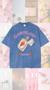 Flaming Love Oversized Tee - Blue Tee Maku 