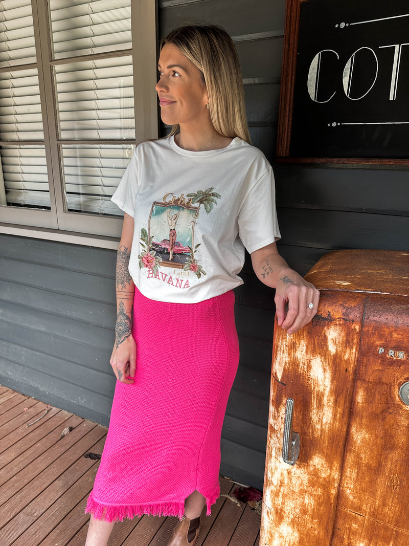 Hailey Knit Skirt - Pink Skirt Label Of Love 