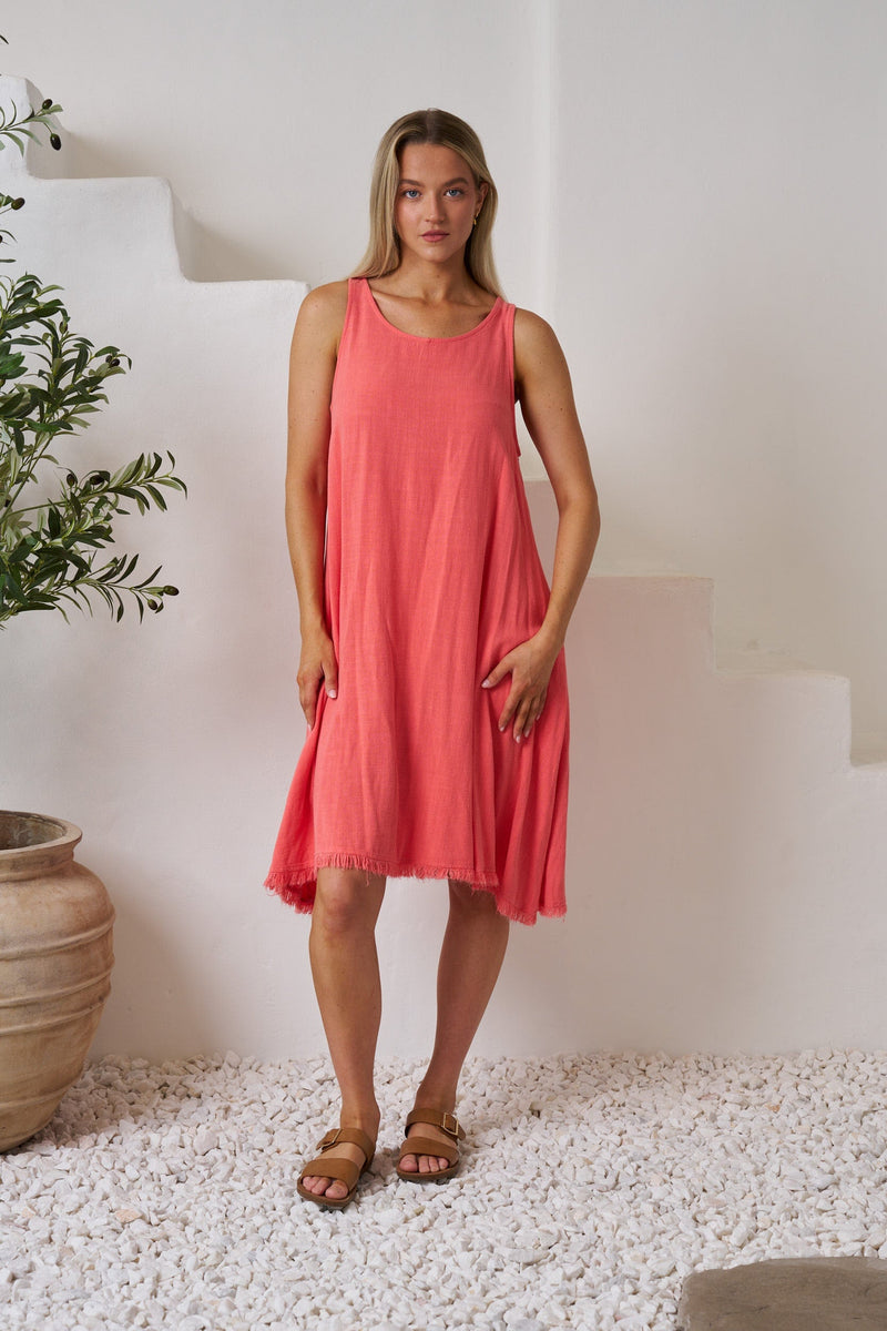 Harper Dress - Coral Dress Valeria Label 