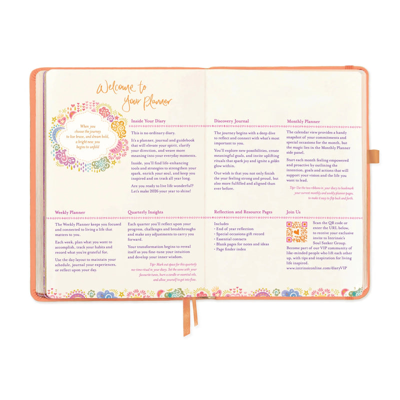 2026 Diary: The year for radiating joy - Peach Diary Intrinsic 