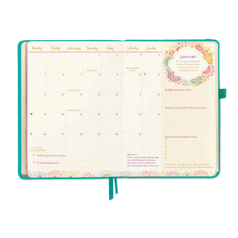 2026 Diary: The year to ignite your light - Turquoise Twist Diary Intrinsic 