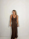 Brown Sun Sequin Knit Maxi Dress Tee By Frankie 