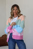 Cali Stripe Cardigan - Mango/Sage/Blue/Pink Knit Miracle 