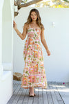 Morocco Strap Shirred Maxi Dress Dress Miracle 