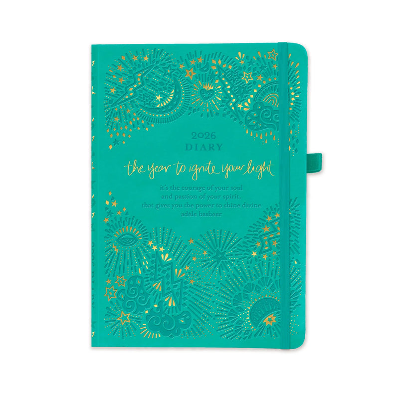 2026 Diary: The year to ignite your light - Turquoise Twist Diary Intrinsic 