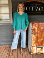 Izzy Knit - Teal Cardigan Silver Wishes 