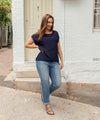 Jane Scoop Top - navy Shirts & Tops Boho Australia 