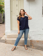 Jane Scoop Top - navy Shirts & Tops Boho Australia 