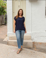 Jane Scoop Top - navy Shirts & Tops Boho Australia 