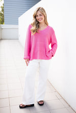 Izzy Knit - Bright Pink Cardigan Silver Wishes 